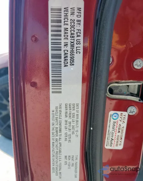 2021 Chrysler 300 S z USA, uszkodzony, nr VIN 2C3CCABTXMH669058